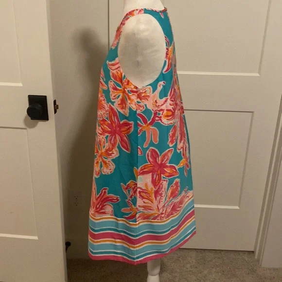 Lilly Pulitzer Sea Blue Swing Trapeze Dress Sz S - Picture 3 of 11